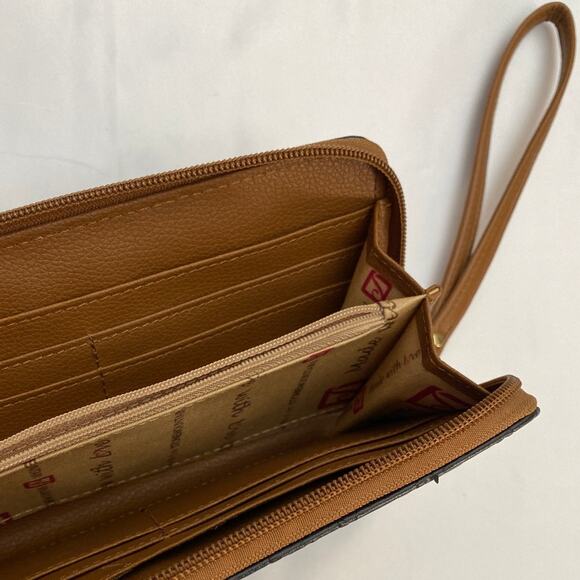 Stone Mountain Leather Blend Wallet Bundle ID Cardholder Engraved Floral Western - Picture 7 of 12